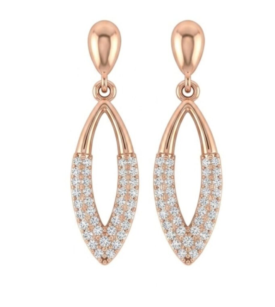 Demi-Fine Rose Gold & Diamond-White Halo Earrings