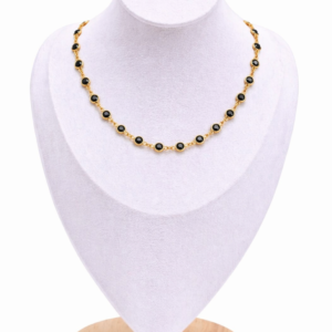 Demi-Fine Gold-Tone Necklace with Jet Black Accents