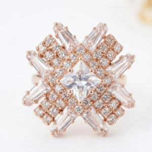 Aria Geometric Snowflake Adjustable Ring