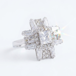 Stellar Square Open Cuff Adjustable Ring