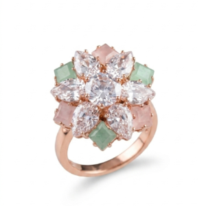 Imperial Geometric Blossom Cocktail Ring