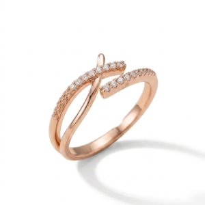 Serpentine Bypass Adjustable Rose Gold Ring