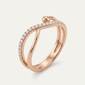 Aura Abstract Crossover Adjustable Ring