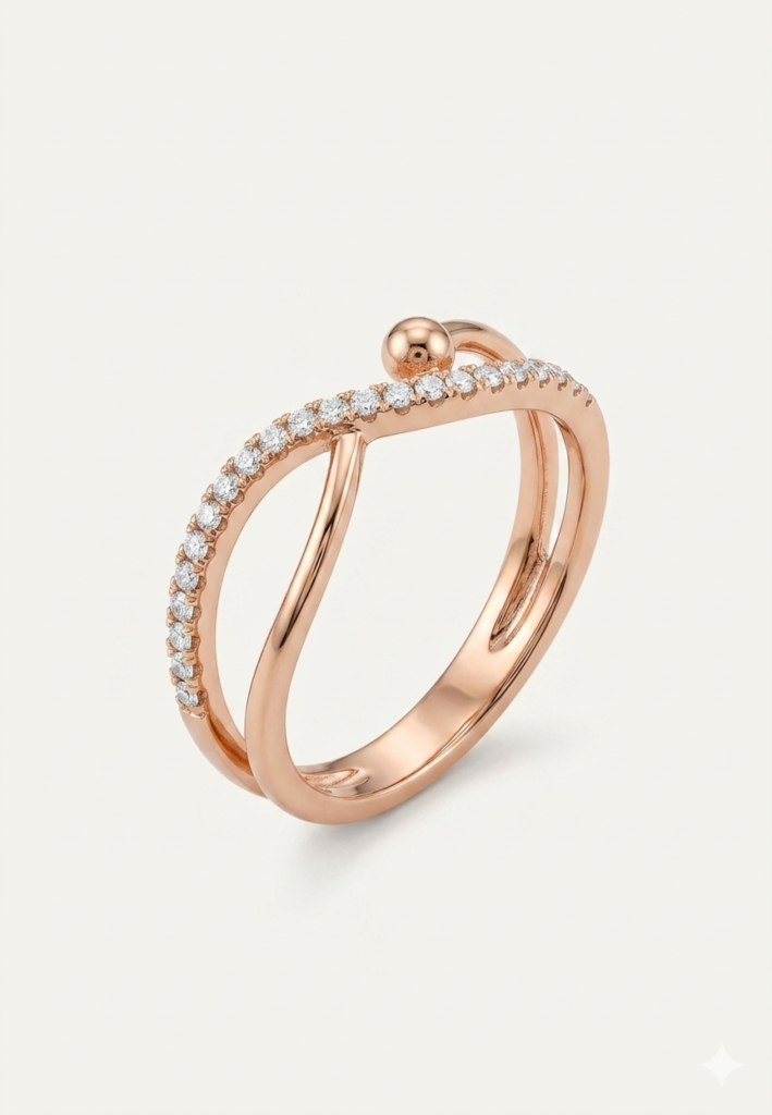 Aura Abstract Crossover Adjustable Ring