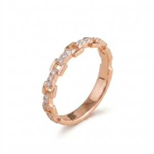 Everlasting Interlocking Chain-Link Rose Gold Ring