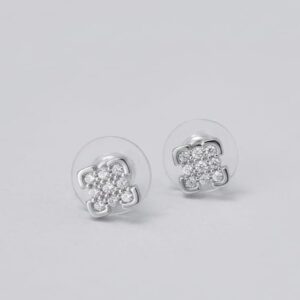 Classic Rounded-Square Crystal Stud Earrings