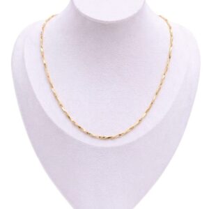 18K Gold Plated Wave Link Minimalist Necklace