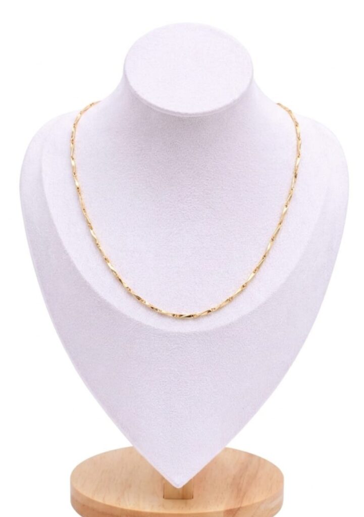 18K Gold Plated Wave Link Minimalist Necklace