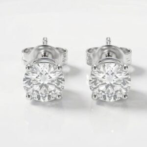 Classic Round Brilliant Solitaire Stud Earrings