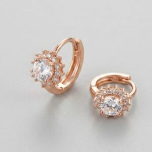 Sparkling Royal Floral Halo Drop Hoops