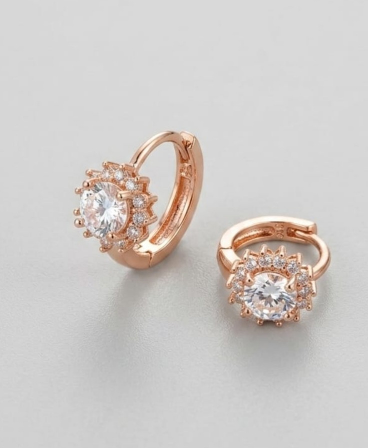 Sparkling Royal Floral Halo Drop Hoops