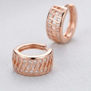 Wave Cut-Out Micro-Pave CZ Huggie Hoops