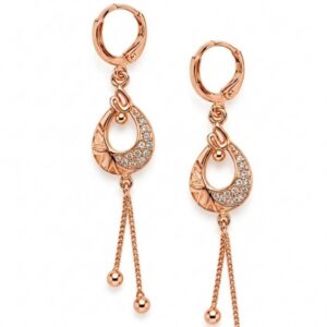 Shimmering Geometric Teardrop Tassel Earrings